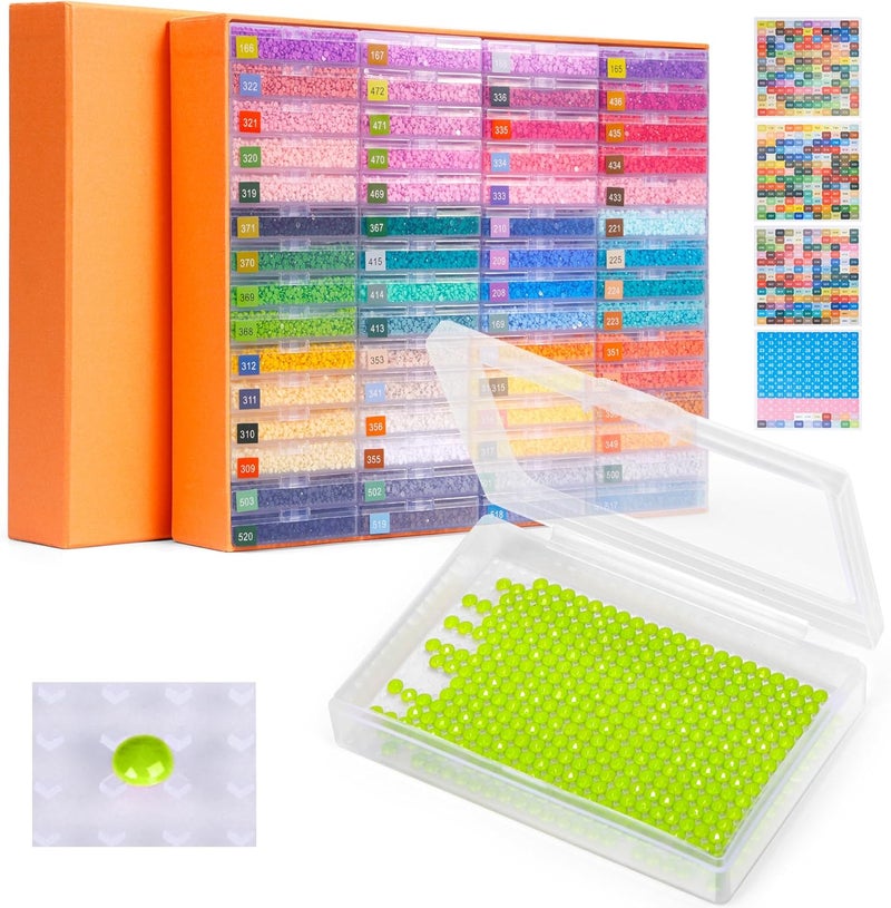 PP OPOUNT 60 PCS Diamond Art Storage Trays for Diamonds Storage & Line-Up, 2-in-1 DiamondPaintingStorage for Diamond Art Crafters, Diamond Art Convex Bottom Design, Diamond Painting Accessories - Image 1
